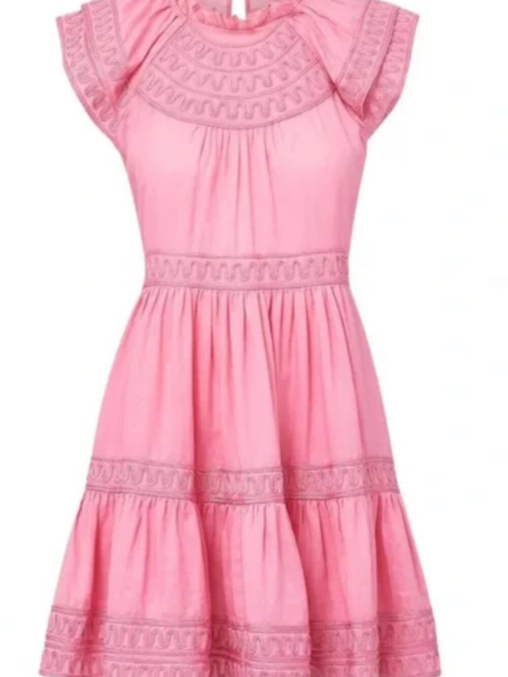 Veronica Beard Keely Tiered Mini Dress (Peony) Size 8